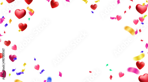 Frame balloon and confetti for holiday, party celebration Thai, valentines day background vector design in eps 10