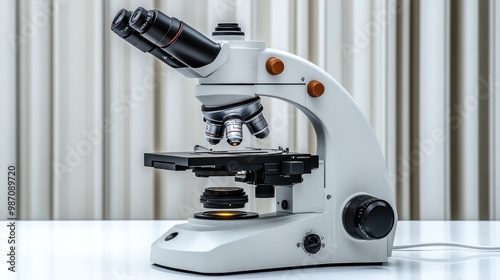 Microscope on a White Table