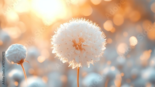 Soft Dandelion in Golden Light