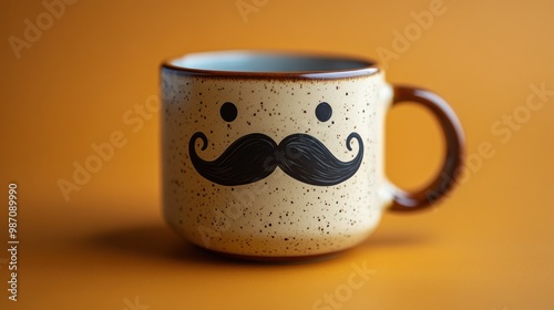 Cute Coffee Mug With a Mustache Design
