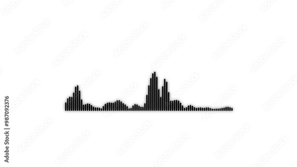 Sound Wave Animated In Black Background. black audio waveform spectrum animation, Visualization sound graphic element.Line digital minimalist voice and soundtrack.