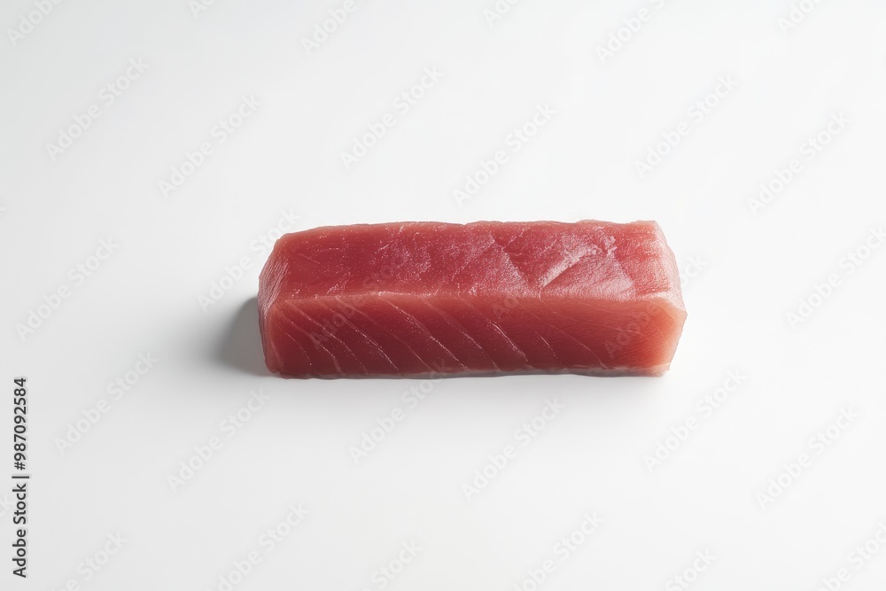Fresh Raw Tuna Loin on a White Background , ai Fresh Raw Tuna Loin on a White Background , ai