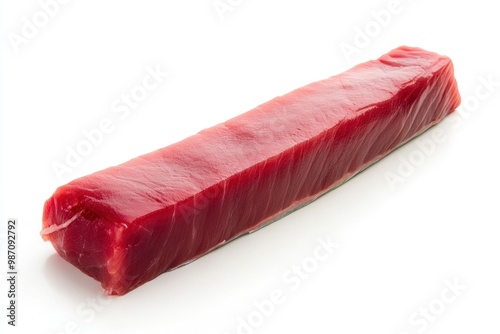 resh Raw Tuna Loin on a White Background, ai photo