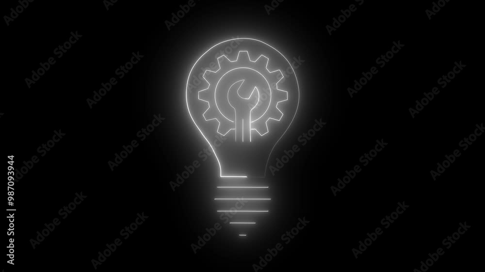 New idea and setting icon .Light bulb with setting gears icon animation. Innovation concept. Simple and creative Business Idea concept. New idea and setting icon . New idea and setting icon .Light bulb with setting gears icon animation. Innovation concept. Simple and creative Business Idea concept. New idea and setting icon .