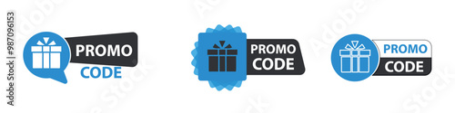 Promo code label. Promo code template for web marketing. Vector illustration