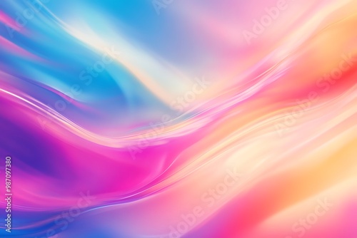 Abstract blurred shape line gradient background in bright colors. Colorful smooth illustration background