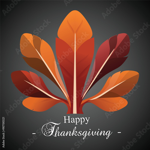 simple turkey feather logo symbolizing Thanksgiving Day