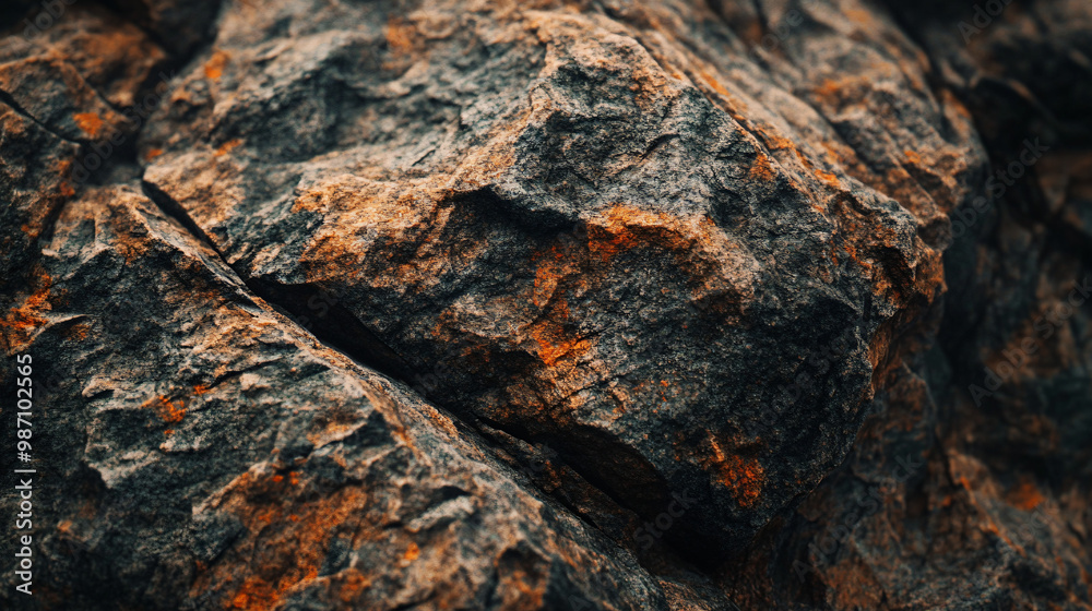 close-up rugged gray and orange rock texture background close-up rugged gray and orange rock texture background