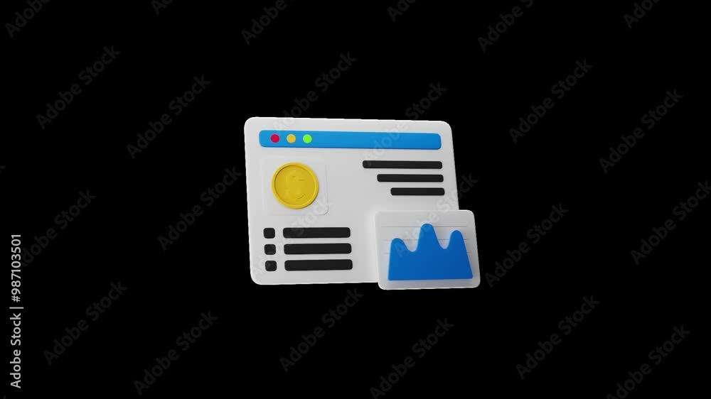 Financial Analysis 3D Animation | Alpha Channel Financial Analysis 3D Animation | Alpha Channel