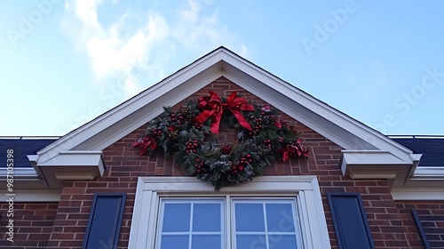 Elegant Swag on the Roof with Matching Wreath