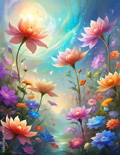 Pattern with flowers, background