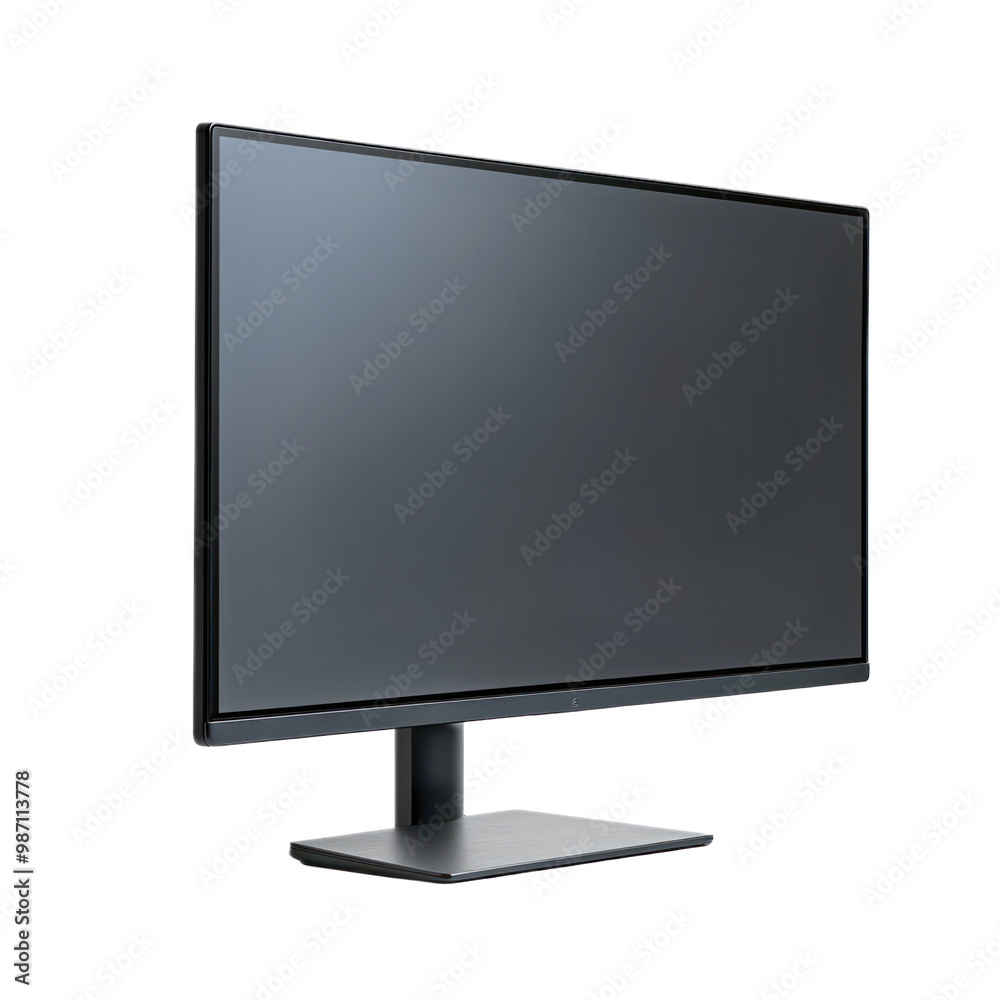 HD Monitor side view isolate on transparent background HD Monitor side view isolate on transparent background