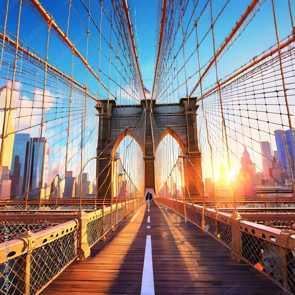 Fototapeta premium New York City, Brooklyn Bridge