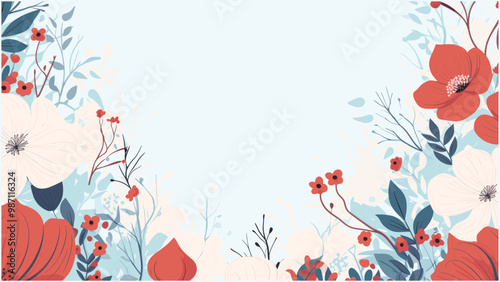 Serene Winter Blooms with Blank Space for Text