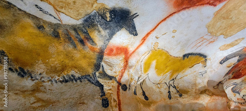 Obraz w ramie Chevaux / Grotte de Lascaux, Montignac - France