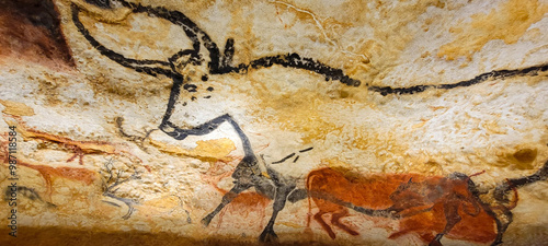 Tapety artystyczne Taureaux / Grotte de Lascaux, France