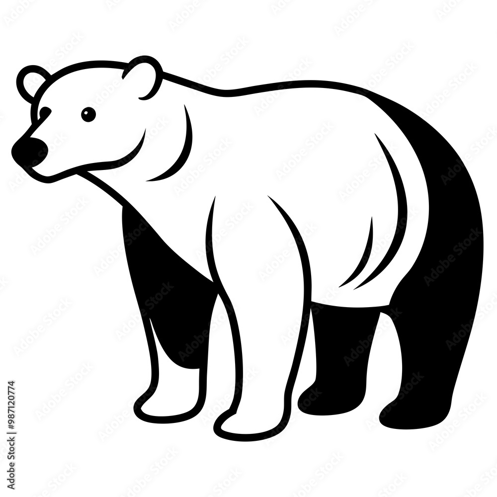 Creative vector design of polar bear on a white background Creative vector design of polar bear on a white background