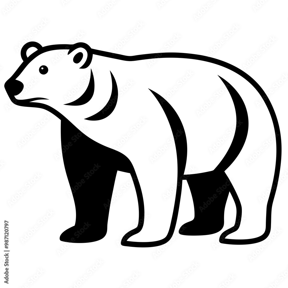 Creative vector design of polar bear on a white background Creative vector design of polar bear on a white background