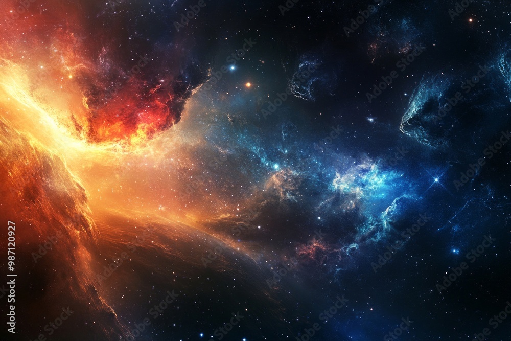 Fototapeta premium a futuristic background showcasing the intersection of science fiction and real space research. Incorporate elements of space exploration, AI Generative