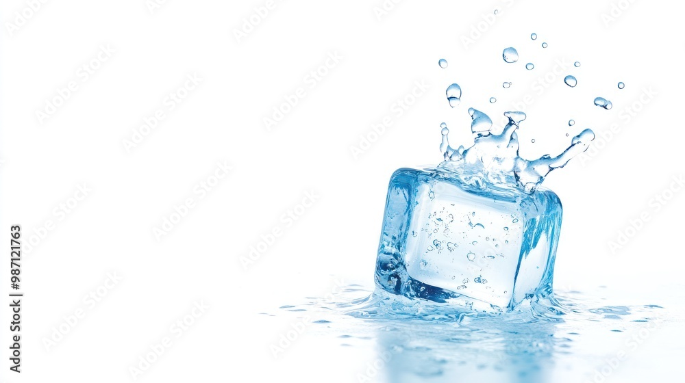 Ice Cube Splashing in Water Ice Cube Splashing in Water