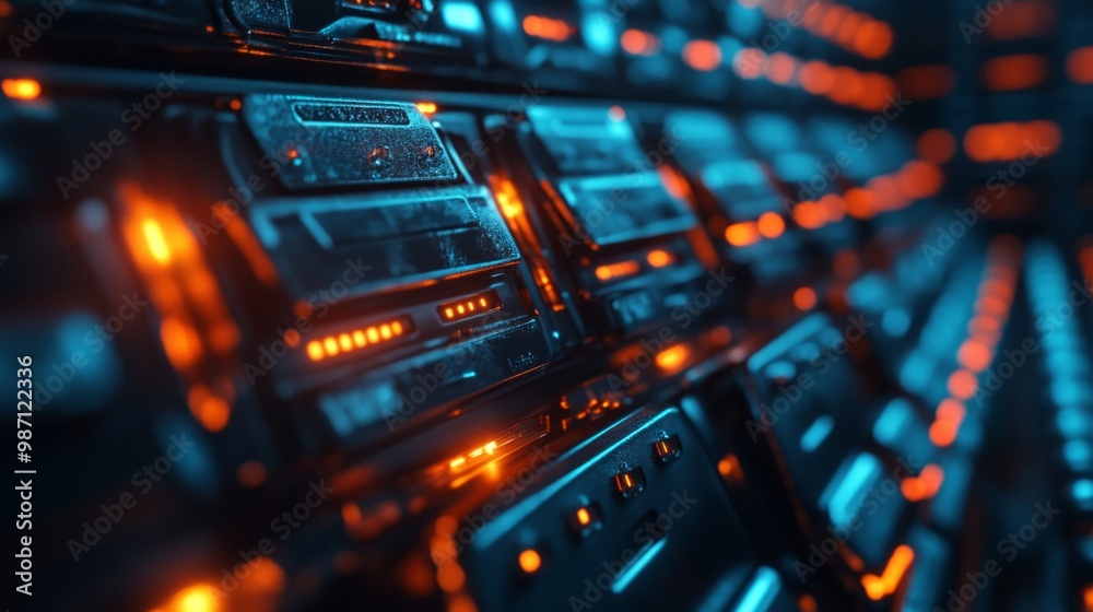 Naklejka premium A high-level concept for a document management system, focusing on software solutions for managing and sharing documents, AI Generative
