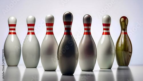 bowling pins on white background  photo