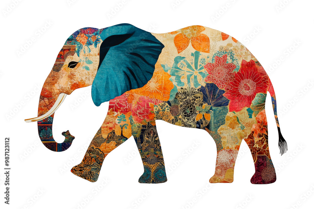 Obraz premium elephant graphic pattern isolated on white