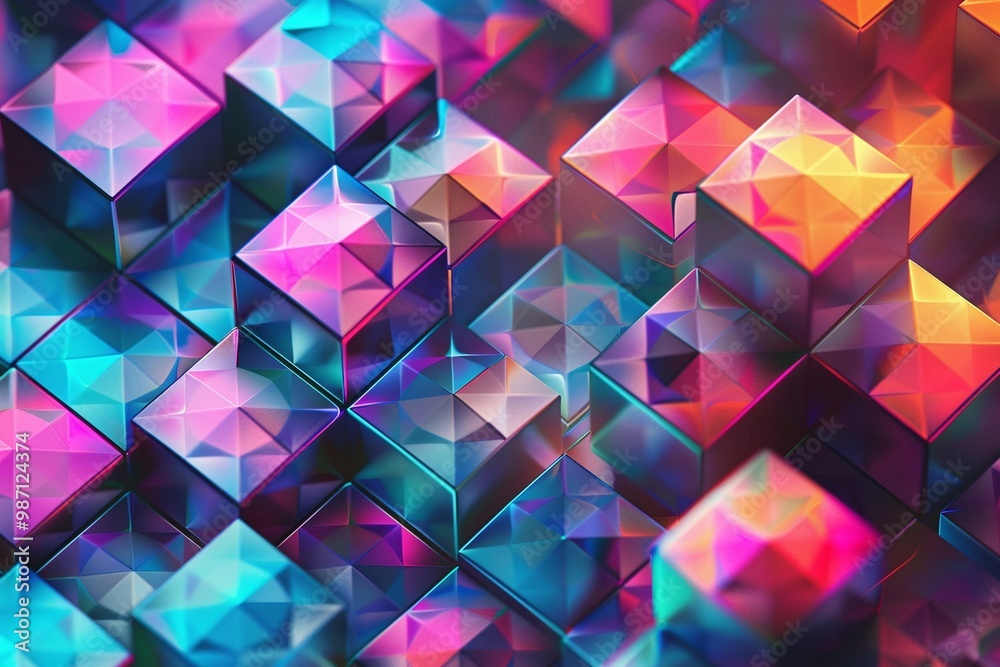 Obraz premium ai generative colorful 3d cube pattern
