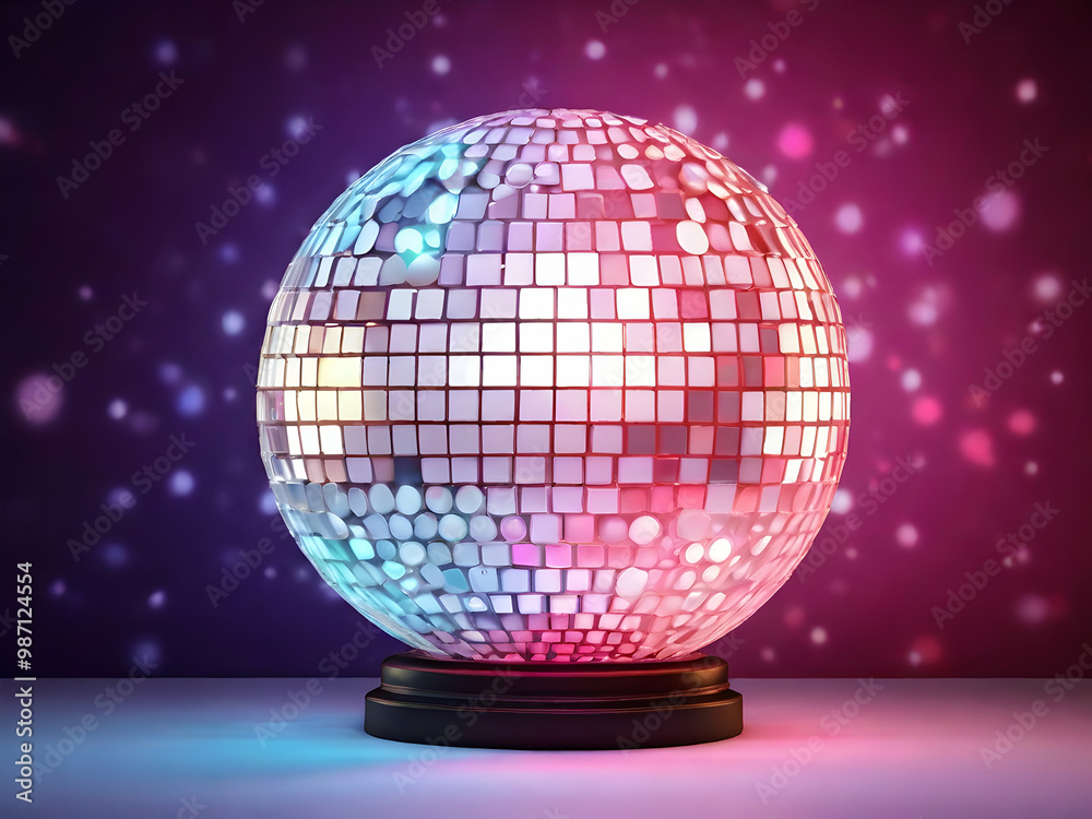 Obraz premium disco ball isolated on white background,Ai generated 