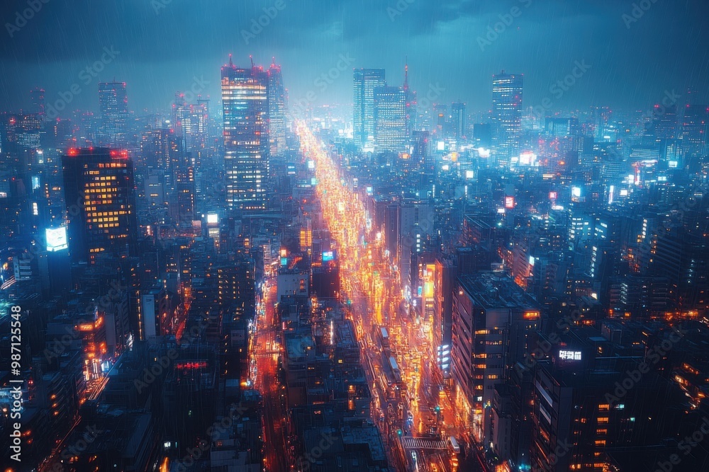 Night Lights of a Vibrant City