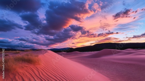 Twilight Over Coral Pink Sand Dunes State Park: A Captivating Desert Landscape.