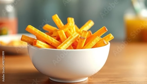 Cheese Fries in a White Bowl	

