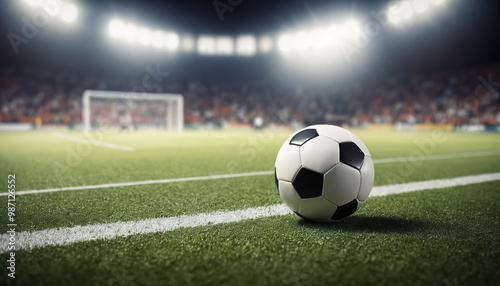 soccer ball on stadium