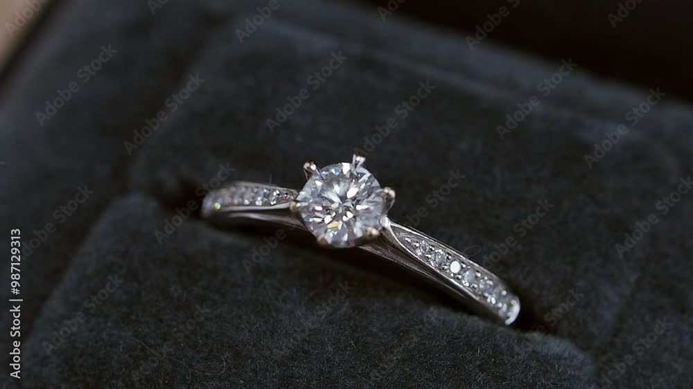 diamond ring in jewelry gift box