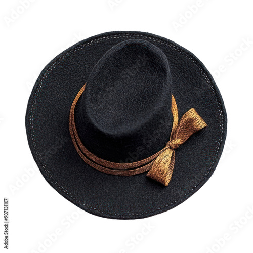 Pilgrim Hat top view isolate on transparent background
