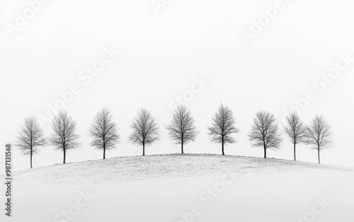 Wallpaper Mural Trees on a Snowy Hill Torontodigital.ca