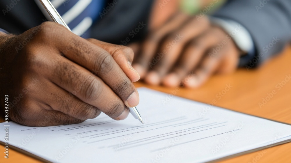an image of someone signing a contract for their brand new house showing a sense of urgency, AI Generative an image of someone signing a contract for their brand new house showing a sense of urgency, AI Generative