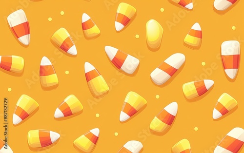 Candy Corn Seamless Pattern