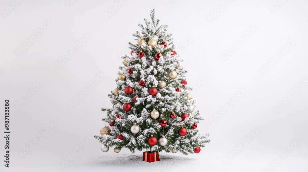 Arbol de navidad decorado sobre fondo blanco, AI Generative Arbol de navidad decorado sobre fondo blanco, AI Generative