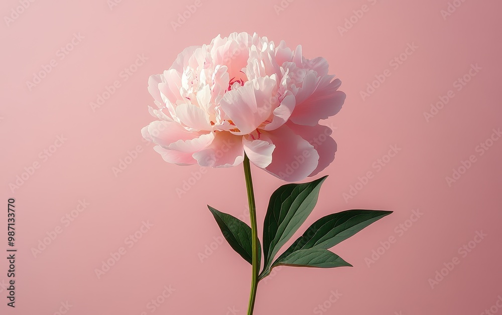 Pink Peony Flower on a Pink Background Pink Peony Flower on a Pink Background