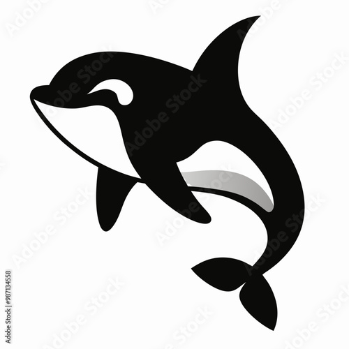 orca killer whale logo vector illustration