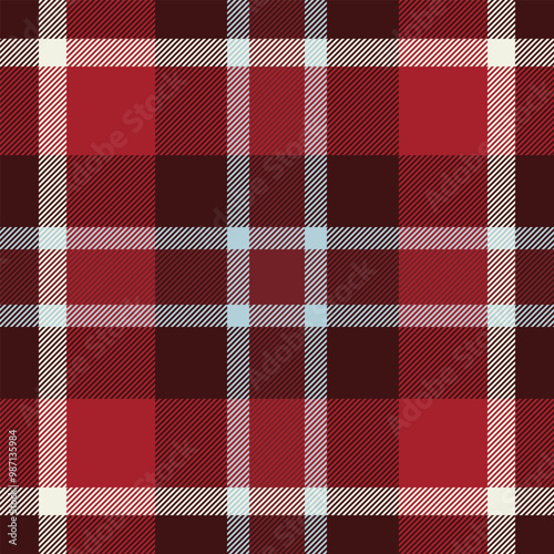 Cut out check tartan textile, complexity vector plaid fabric. Patterned background texture pattern seamless in red and dark colors.