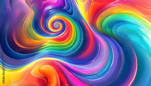 Vibrant Abstract Swirl of Colors and Dynamic Patterns