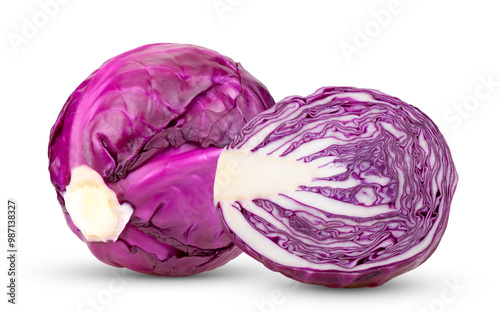 Purple Cabbage vegetable isolated on transparent png