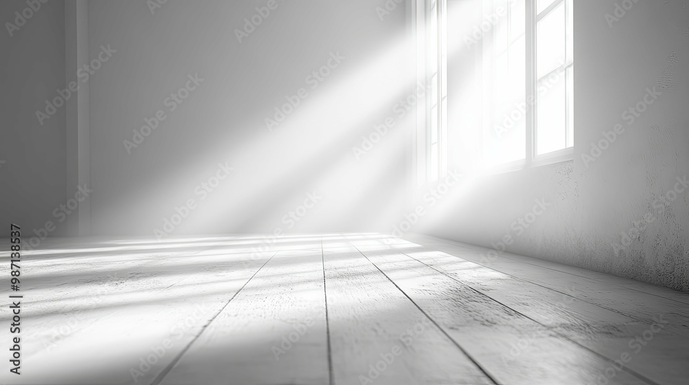 Sunbeams Illuminating a Room with a Wooden Floor Sunbeams Illuminating a Room with a Wooden Floor