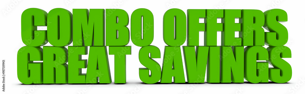Combo Offers Great Savings , 3d text