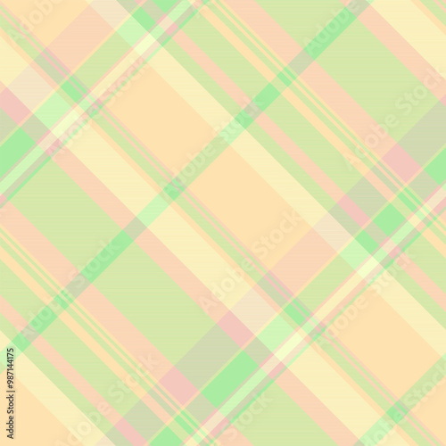 Wear textile check background, workshop fabric seamless vector. Vertical pattern texture plaid tartan in moccasin and light colors.