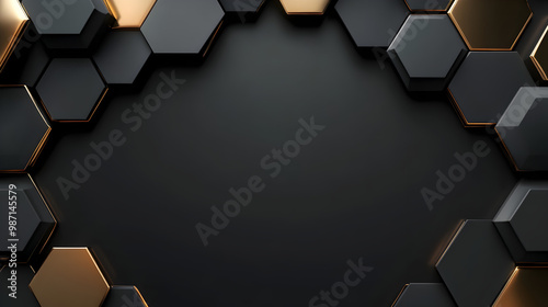 Black and Gold Hexagon Design 73