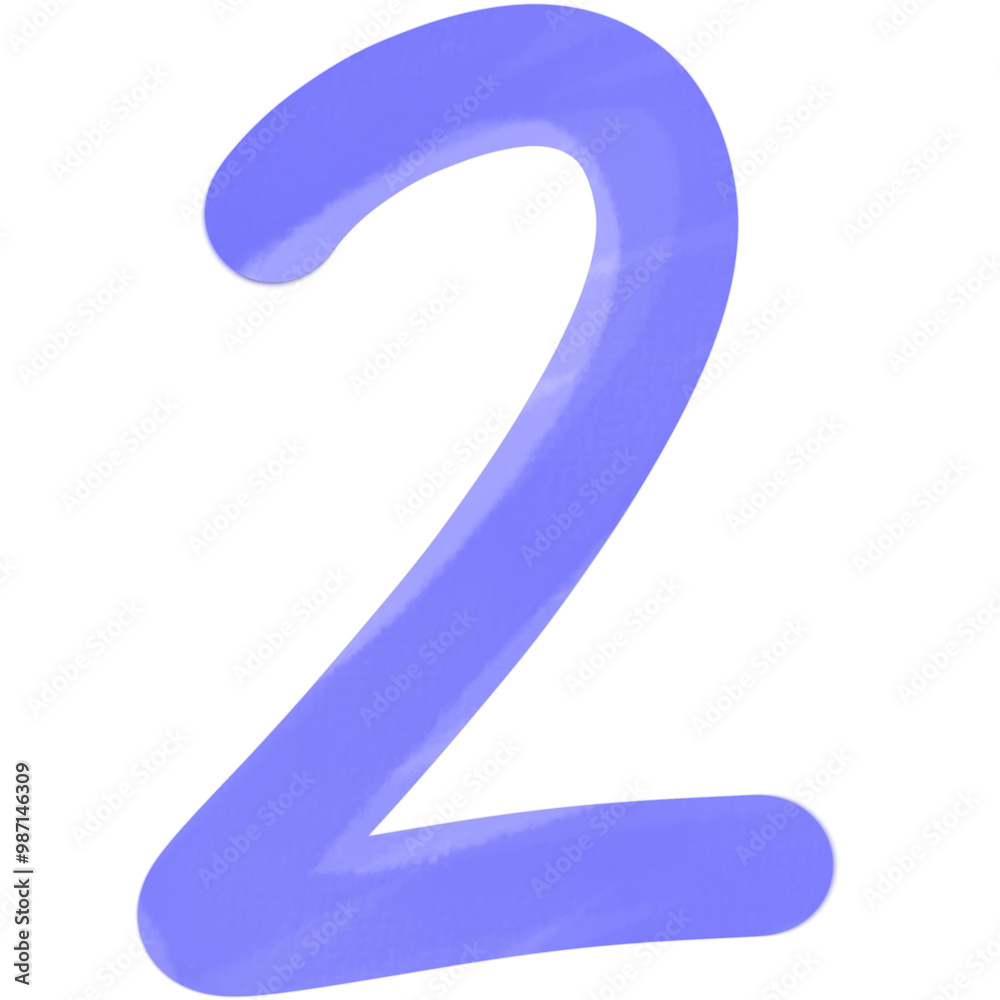 minimal number two created with pastel water color minimal number two created with pastel water color
