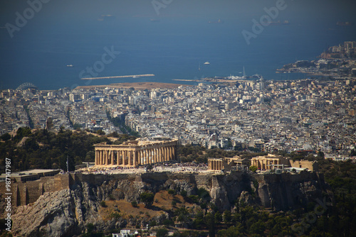 ancient clasic ruins in athenea acropolis